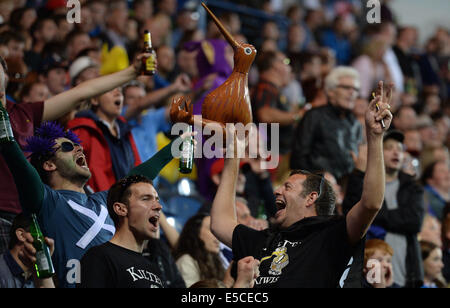 Ibrox Stadium, Glasgow, Scotland, UK. 27th July, 2014. Fans during the gold match South Adrica versus New Zealand. Rugby Sevens at Ibrox Stadium. Glasgow Commonwealth Games 2014. Credit:  Action Plus Sports/Alamy Live News Stock Photo