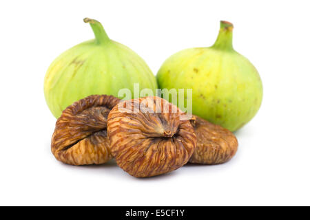 Fig, Figs, Whole Green Figs, Fresh Dried White Genoa Figs, Adriatic Stock Photo