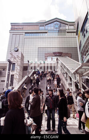 JR station exit at Lumine shopping centre in Shunjuku, Tokyo, Japan 2014 Stock Photo