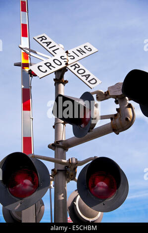Railroad crossing Sanford, North Carolina, Chatham County Stock Photo