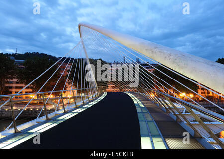 Pedestrian bridge over Nervion river in Bilbao. Province of Biscay, Spain Stock Photo