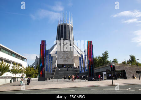 Metropolitan Cathedral of Christ the King is the cathedral of the Roman Catholic Archdiocese of Liverpool in Liverpool, England. Stock Photo