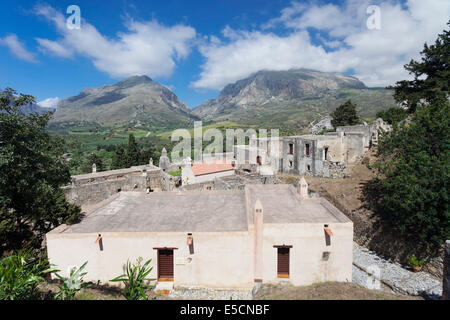 Monastery Kato Prevelis, Valley of Megalopotamos, Kouroupa and Xiro Mountains, Rethymno, Crete, Greece Stock Photo
