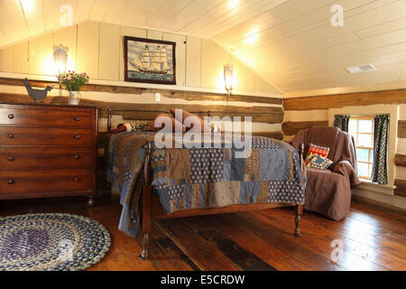 Master Bedroom Inside A Residential Log Home Built By Maison Qisuk