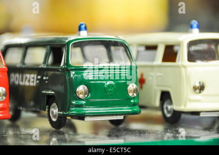 Volkswagen miniature vans in a toy shop in Prague Czech Republic Stock Photo