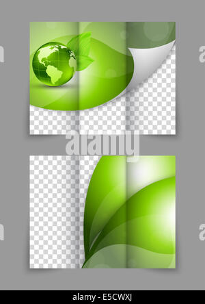 Green brochure Stock Photo