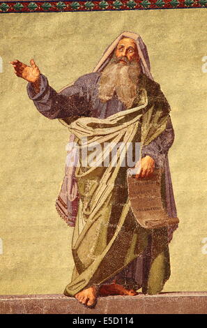 Mosaic of the Prophet Daniel in the facade of Basilica of Saint Paul outside the walls. Rome, Italy Stock Photo