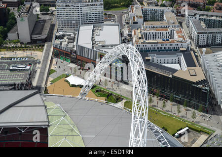 An aerial view of the Central Square retail and residential development near Wembley stadium, London. Stock Photo