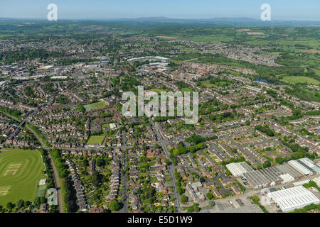 An aerial view of Kidderminster with the Offmore Farm area in the foreground and the town centre visible. Stock Photo