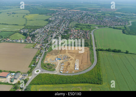 An aerial view of the village of Southminster, near Burnham-on-Crouch in Essex, UK. Stock Photo