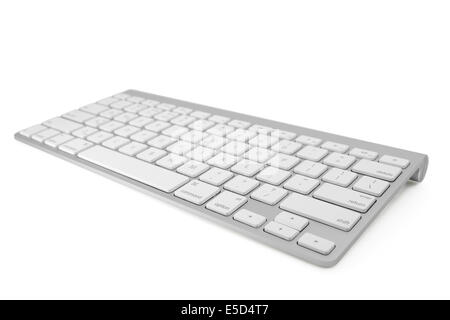 Wireless metallic keyboard isolated on white Stock Photo