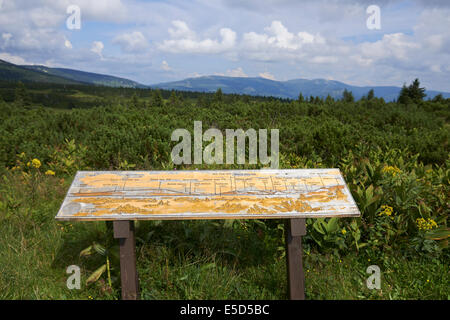 Outlook at Pancavska meadow, Pancavska louka, Zlate navrsi, Krkonose, National park Giant Mountains, Czech Republic Stock Photo