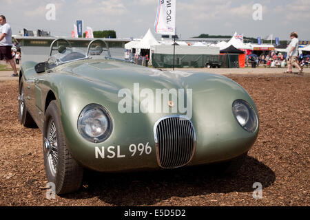 Jaguar 2483cc built in 1961 sports on show at  Silverstone Classic car Day Stock Photo