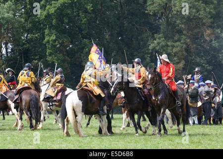 17th century re enactment of the English civil war between the Roundheads and Cavaliers Stock Photo