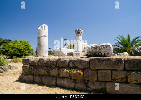 Temple of Aphrodite, the Ancient Agora,  Kos Town, Kos Island, Dodecanese Islands, Greece. Stock Photo