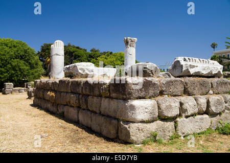 Temple of Aphrodite, the Ancient Agora,  Kos Town, Kos Island, Dodecanese Islands, Greece. Stock Photo