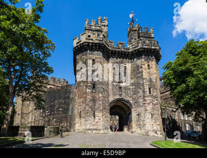 15thC gatehouse of Lancaster Castle, a Category C prison until 2011,  Lancaster, Lancashire, UK Stock Photo