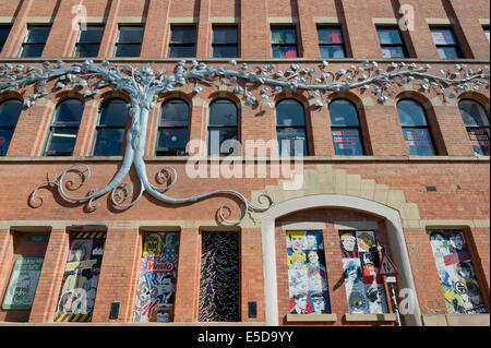 The Tib Street side of Afflecks (formerly Affleck's Palace) indoor market building located in the Northern Quarter of Manchester Stock Photo