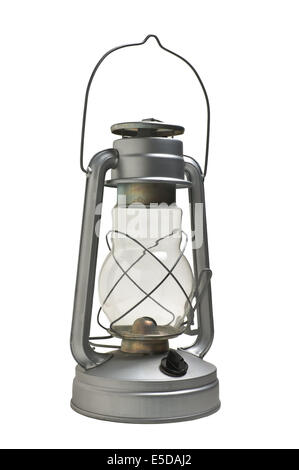 new kerosene lamp isolated on white background Stock Photo