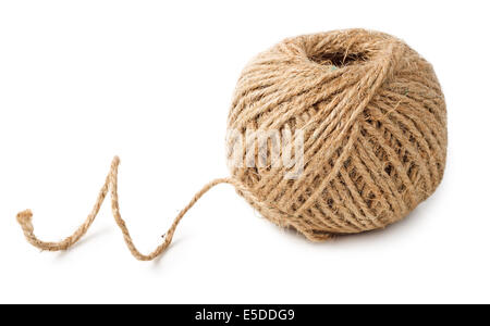 Skein of rope isolated on white background Stock Photo