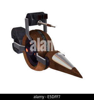 3D digital render of a science fiction variable fighter isolated on white background Stock Photo