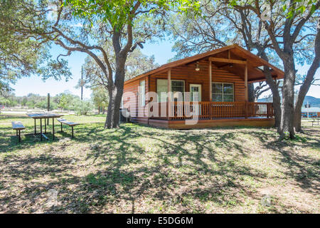 USA, Texas, Log home cabin Stock Photo