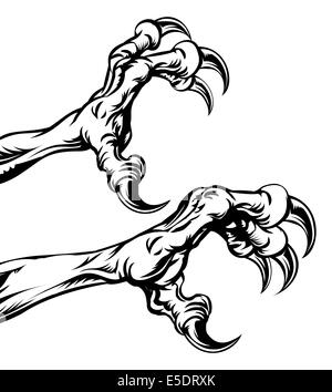 An illustration of eagle or monster animal claws or talons Stock Photo