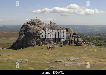 Dartmoor, Devon, UK. Spectacular landscape near Haytor Rocks. These large granite rock formations are known as Tors. Stock Photo