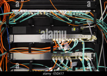 Network switches in a corporate network Stock Photo