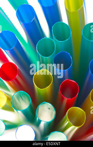 Colorful drinking straws, may be used as background Stock Photo