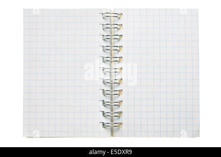 Blank spiral notebook isolated over the white background Stock Photo
