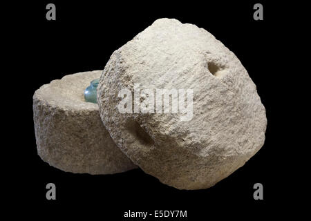 A funeral urn - in charge of receiving mortal remains - found in the Gallo-Roman grave of Fomperron (Deux-Sèvres - France). Stock Photo