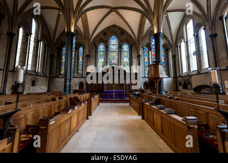 The Temple Church is a late 12th Century church in London located between Fleet Street and the River Thames Stock Photo