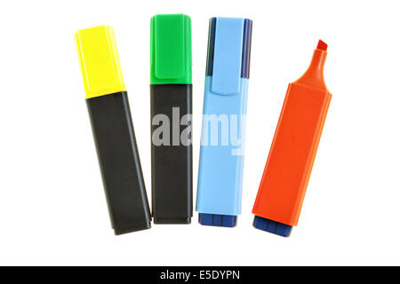 Markers isolated over a white background Stock Photo