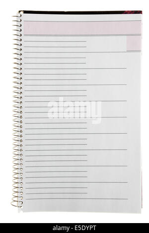 Blank notebook isolated over white background Stock Photo