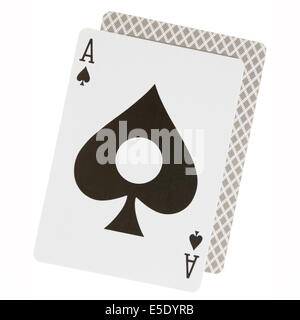 Ace spades close-up isolated over white background Stock Photo