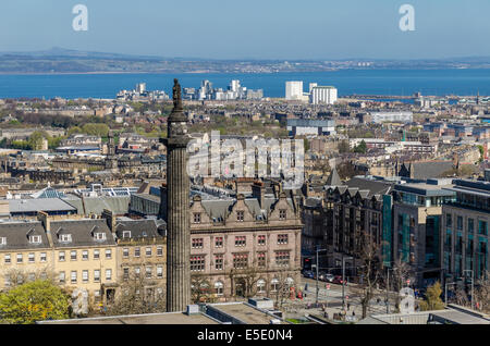 The Melville Monument sits at the centre of St Andrew Square commemorating Henry Dundas, the first Viscount Melville. Stock Photo