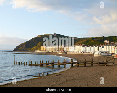 Promenade beach and jetty in Aberythwyth Ceredigion Wales UK Stock Photo