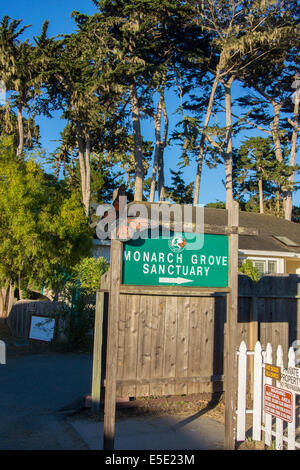 Entrance to the Monarch Butterfly Sanctuary, Pacific Grove California Stock Photo