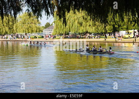 A rowing regatta on the River Avon at Stratford upon Avon, Warwickshire UK Stock Photo