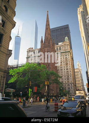 Third Trinity Church (was finished in 1846) in Manhattan, NYC. Stock Photo