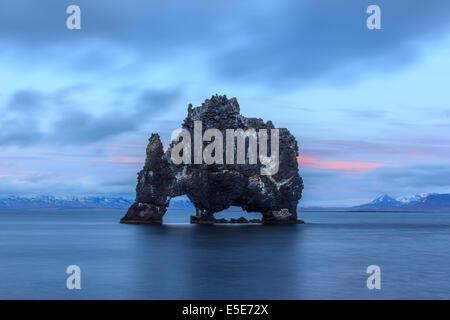 Hvitserkur, a spectacular rock formation in the northern coast of Iceland Stock Photo