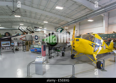 Inside exhibits at Wings of Eagles Discovery Center aviation museum in Horseheads near Elmira New York Stock Photo