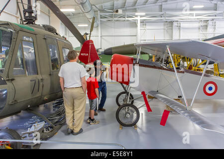 Inside exhibits at Wings of Eagles Discovery Center aviation museum in Horseheads near Elmira New York Stock Photo