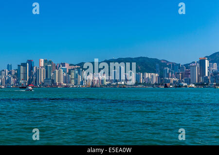 PANORAMIC VIEW OF HONG KONG VIEW FROM  KOWLOON Stock Photo