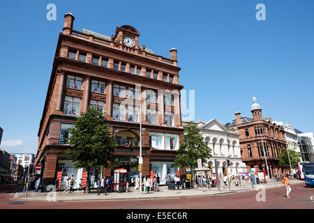 bank buildings in castle junction castle street and royal avenue Belfast city centre Stock Photo