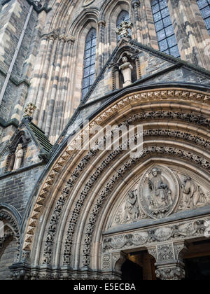 St. Mary’s Episcopal Cathedral doorway tympanum Stock Photo