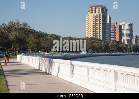 Bayshore Boulevard Sidewalk and Balustrade, Tampa . Fl, USA Stock Photo