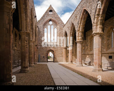 Interior of the bomb damaged Royal garrison Church, Old Portsmouth, England Stock Photo