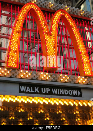 McDonald's Restaurant, 42nd Street, Times Square, NYC Stock Photo